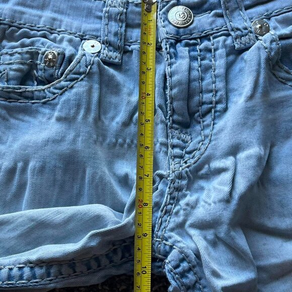 True Religion Light Blue Distressed Denim Jeans Mens 30 Midrise Relaxed Slim Fit - Picture 3 of 8